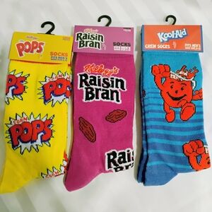 Novelty Kellogg's and Kool-Aid Themed Socks Set.